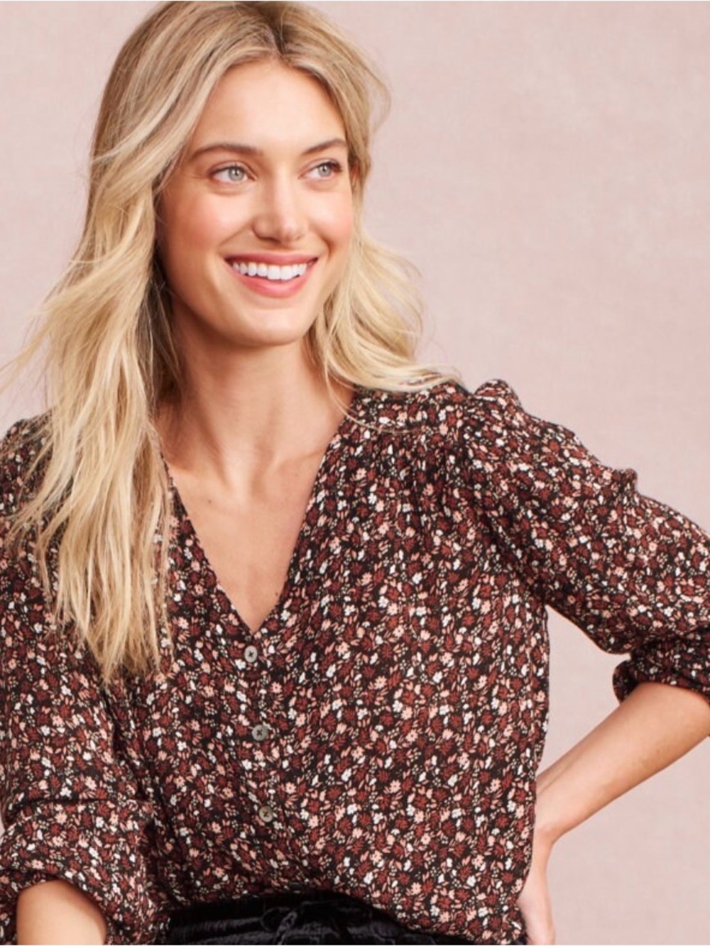 Garnet Hill Clio Button-Up Blouse Size 4